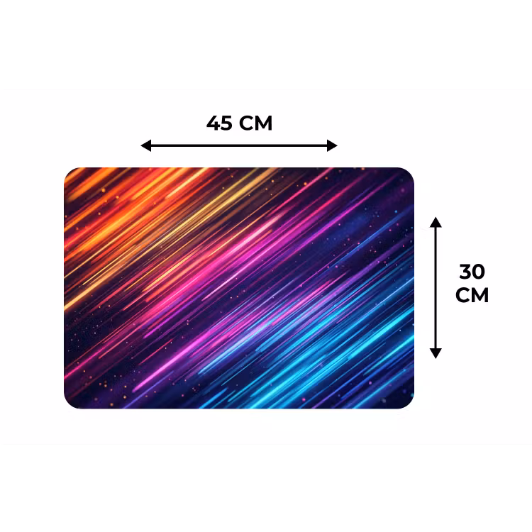 Snelheid - Kosmos - Kleurrijk Placemat vinyl groot -specs