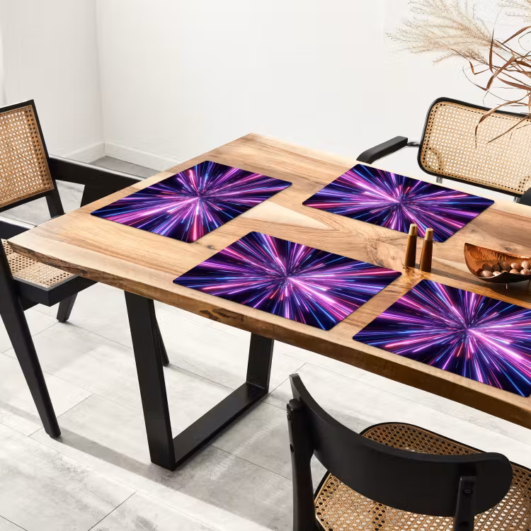 Lichtsnelheid - Ruimte - Roze - Paars Placemat vinyl groot -zzsfeer4_Kitchenyeah-website