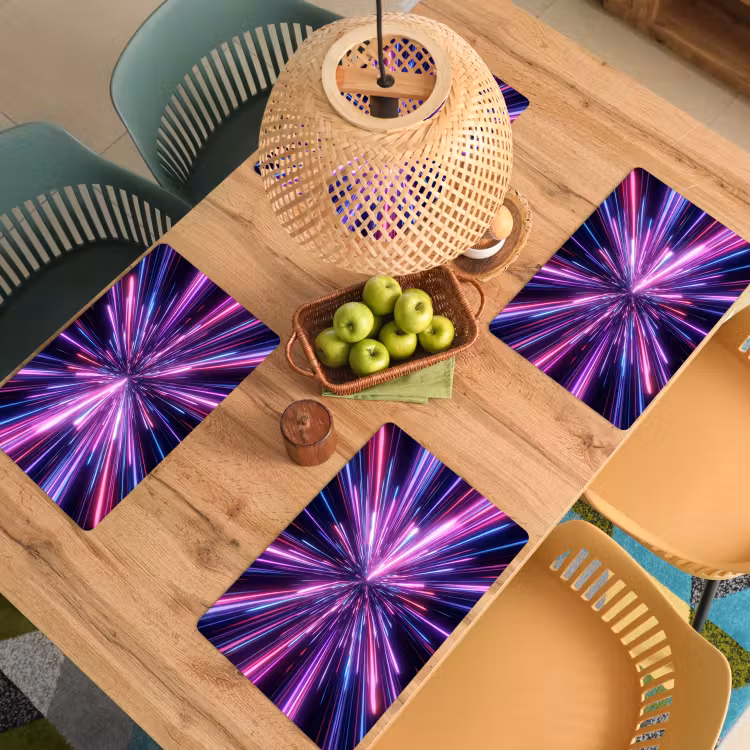 Lichtsnelheid - Ruimte - Roze - Paars Placemat vinyl groot -zzsfeer5_Kitchenyeah-website