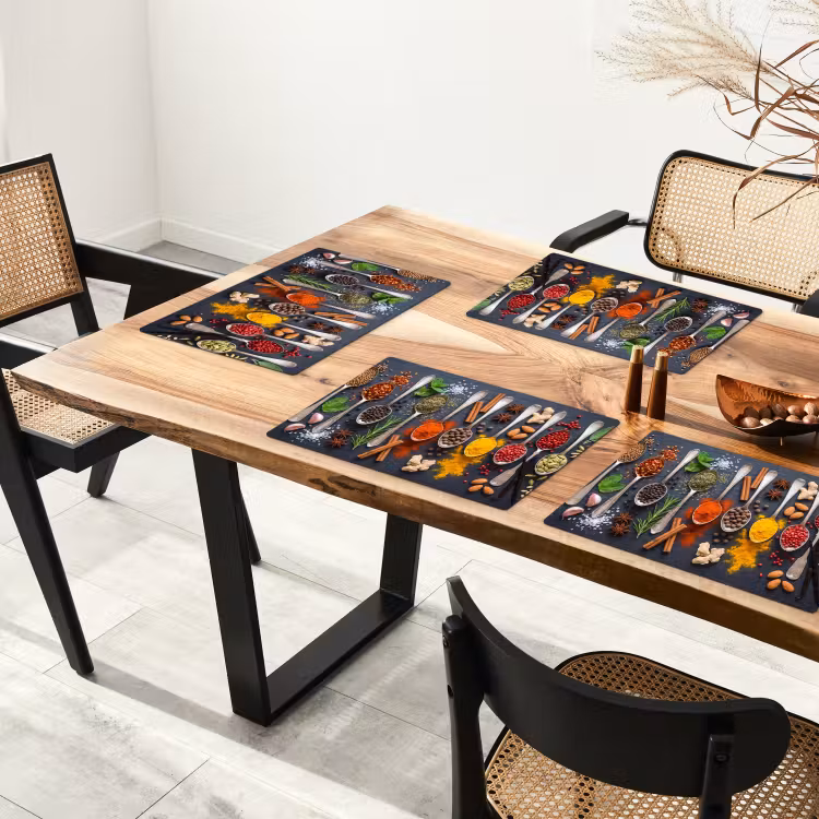 Kruiden - Lepels - Culinair - Kleurrijk - Sfeervol Placemat vinyl groot -zzsfeer4_Kitchenyeah-website