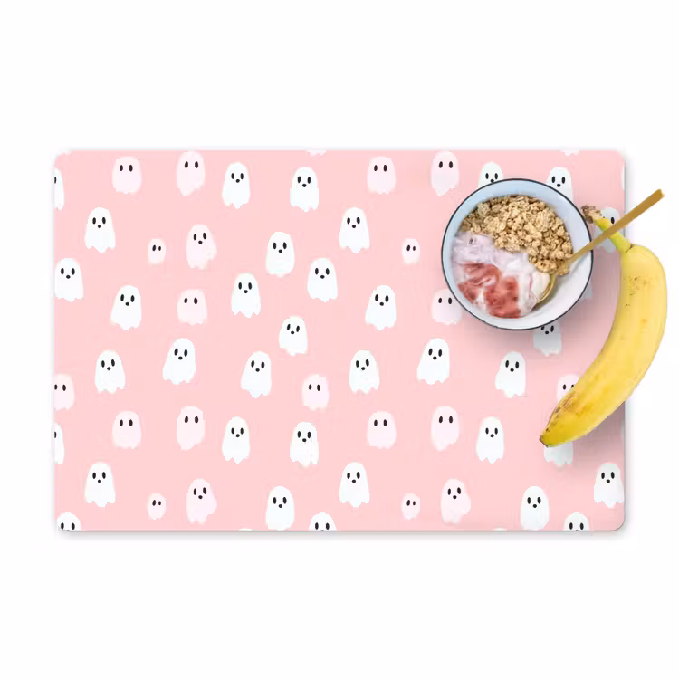 Spookjes - Patroon - Roze Placemat vinyl groot 368 -zzzproduct_Kitchenyeah-website