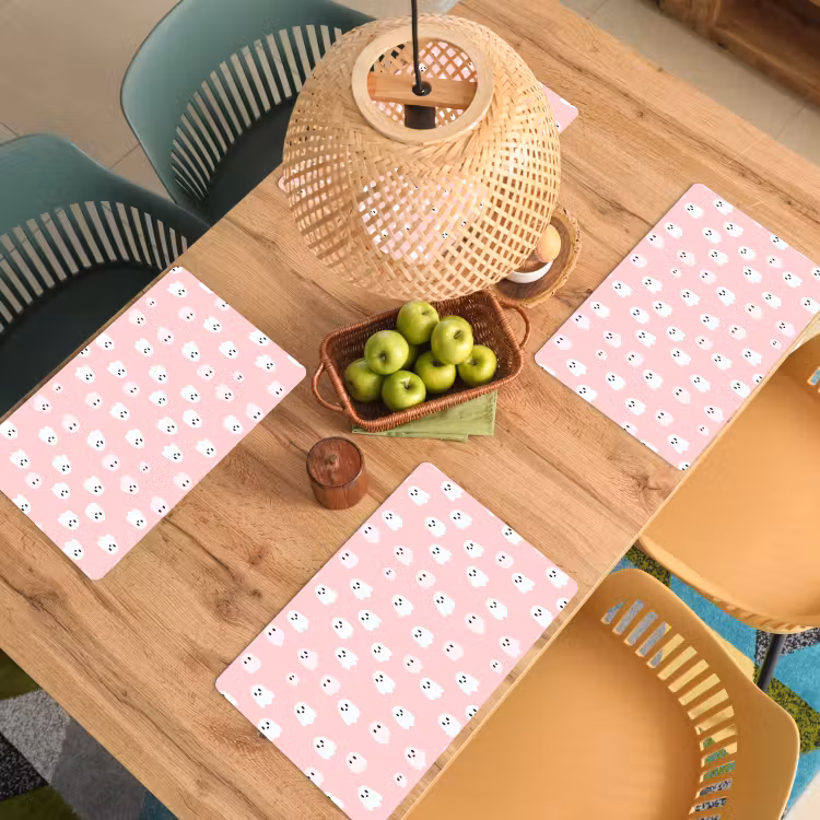 Spookjes - Patroon - Roze Placemat vinyl groot 368 -zzsfeer5_Kitchenyeah-website