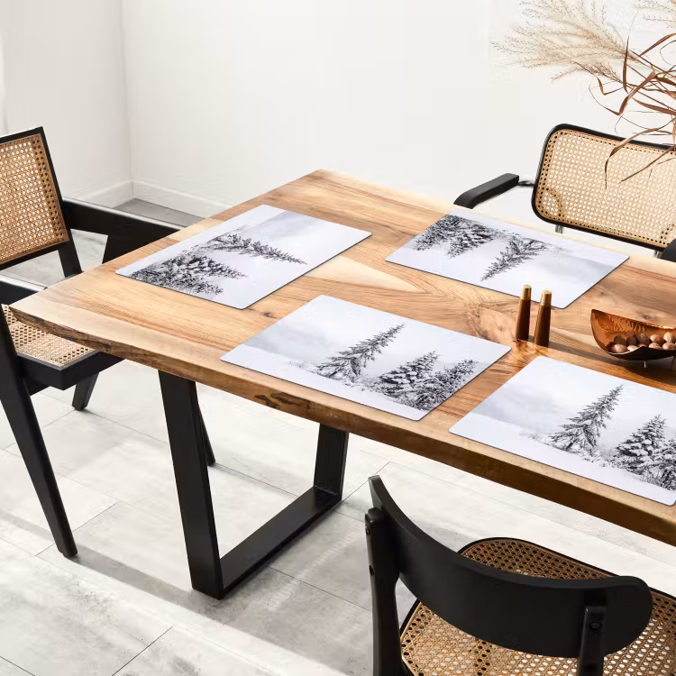 Fijnsparren - Sneeuw - Winter - Landschap - Stilte Placemat vinyl groot -zzsfeer4_Kitchenyeah-website