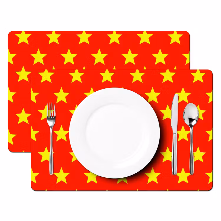 Ster - Patroon - Geel Placemat vinyl groot 368 -zzsfeer2_Kitchenyeah-website