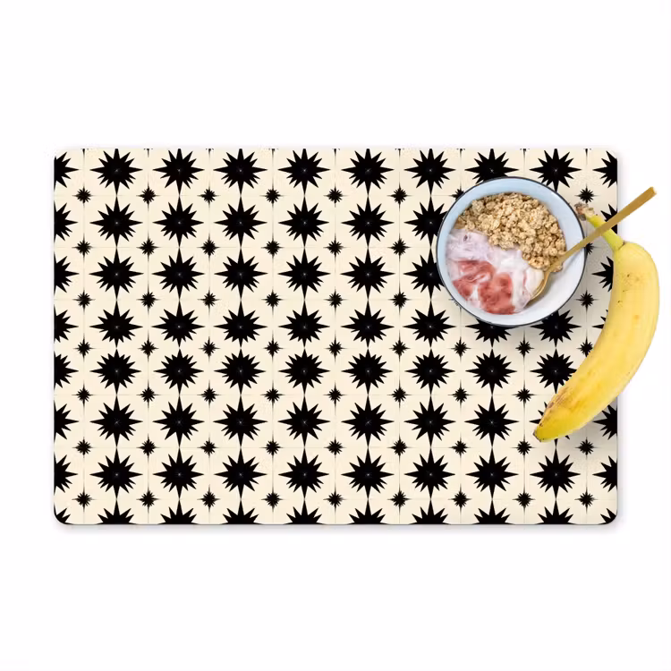 Stervormen - Geometrisch - Zwart Placemat vinyl groot 368 -zzzproduct_Kitchenyeah-website