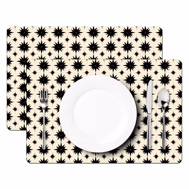 Stervormen - Geometrisch - Zwart Placemat vinyl groot 368 -zzsfeer2_Kitchenyeah-website