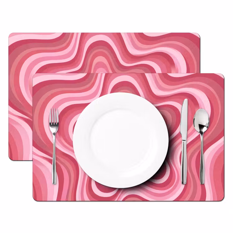Ster - Golvend - Abstract - Roze Placemat vinyl groot -zzsfeer2_Kitchenyeah-website