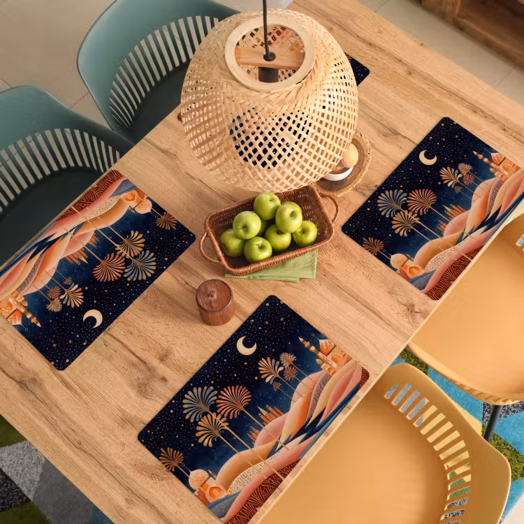 Sterrenhemel - Palmen - Rivier Placemat vinyl groot -zzsfeer5_Kitchenyeah-website