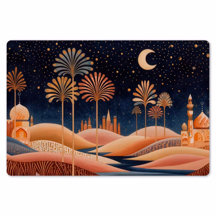 Sterrenhemel - Palmen - Rivier Placemat vinyl groot -zzsfeer1_Kitchenyeah-website