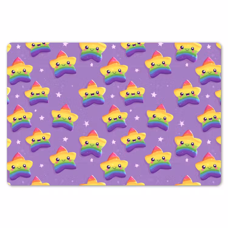 Sterren - Regenboog - Paars Placemat vinyl groot 368 -zzsfeer1_Kitchenyeah-website