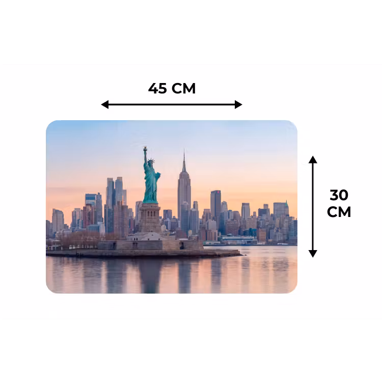Vrijheidsbeeld - New York - Zonsopgang - Stad - Architectuur Placemat vinyl groot -specs