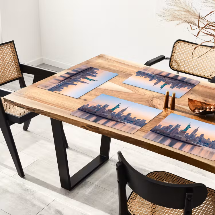 Vrijheidsbeeld - New York - Zonsopgang - Stad - Architectuur Placemat vinyl groot -zzsfeer4_Kitchenyeah-website
