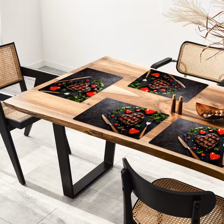 Steak - Hart - Bestek Placemat vinyl groot -zzsfeer4_Kitchenyeah-website