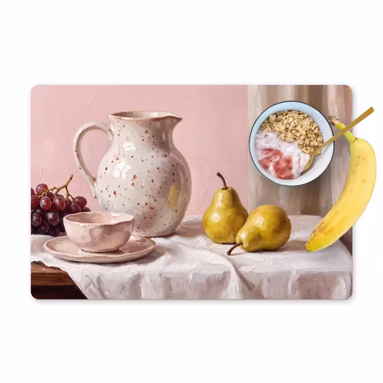 Placemat - 6 pieces - Still Life - Fruit - Pink - Stilleven - Fruit - Roze Placemat vinyl groot