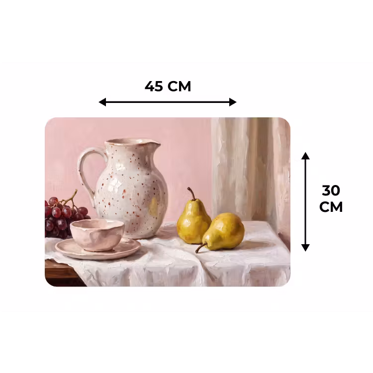 Placemat - 6 pieces - Still Life - Fruit - Pink - Stilleven - Fruit - Roze Placemat vinyl groot