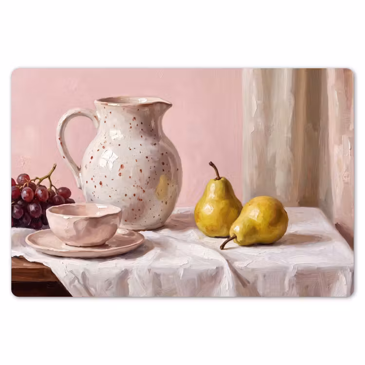Placemat - 6 pieces - Still Life - Fruit - Pink - Stilleven - Fruit - Roze Placemat vinyl groot