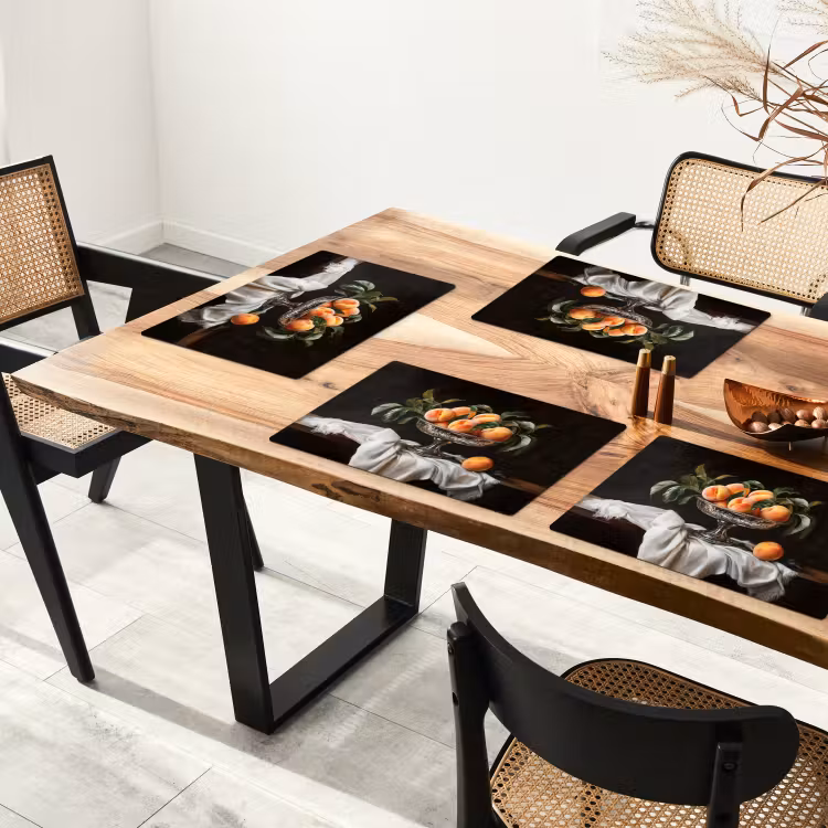Stilleven - Perziken - Vintage Placemat vinyl groot -zzsfeer4_Kitchenyeah-website