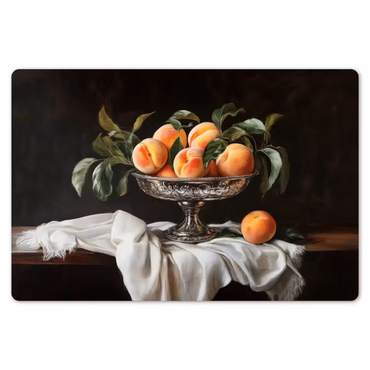 Stilleven - Perziken - Vintage Placemat vinyl groot -zzsfeer1_Kitchenyeah-website