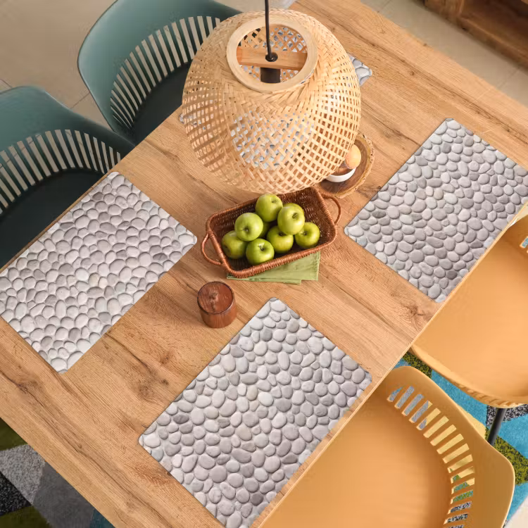 Steen - Kiezel - Natuur - Minimalistisch - Beige Placemat vinyl groot -zzsfeer5_Kitchenyeah-website