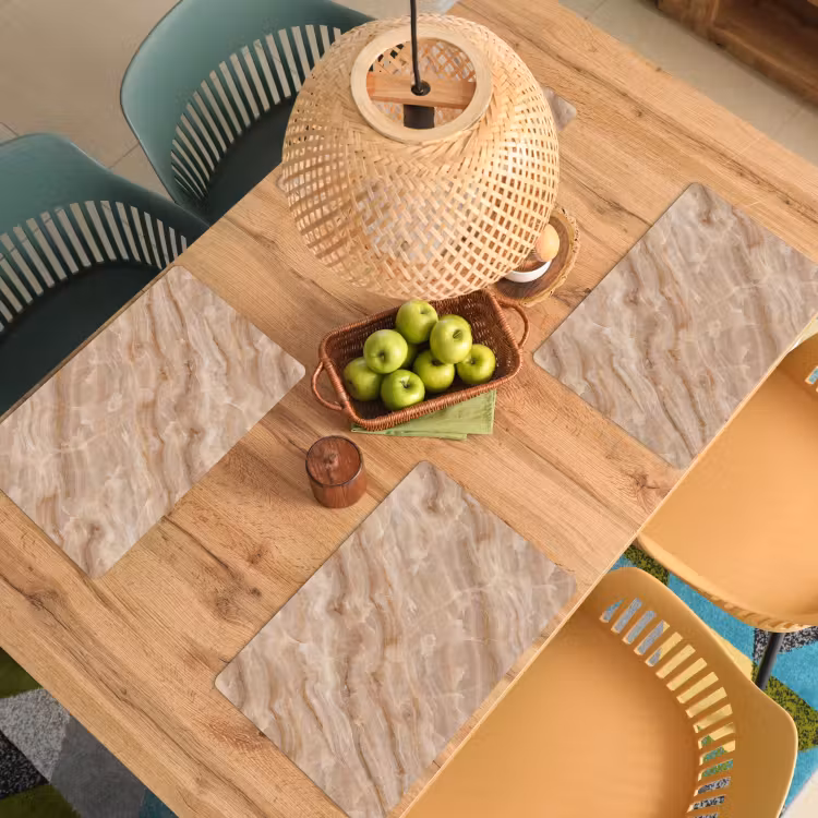 Steen - Ader - Natuur - Modern - Beige Placemat vinyl groot -zzsfeer5_Kitchenyeah-website