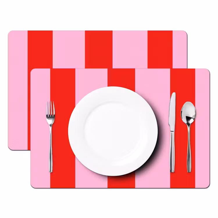 Strepen - Klassiek - Roze Placemat vinyl groot 368 -zzsfeer2_Kitchenyeah-website