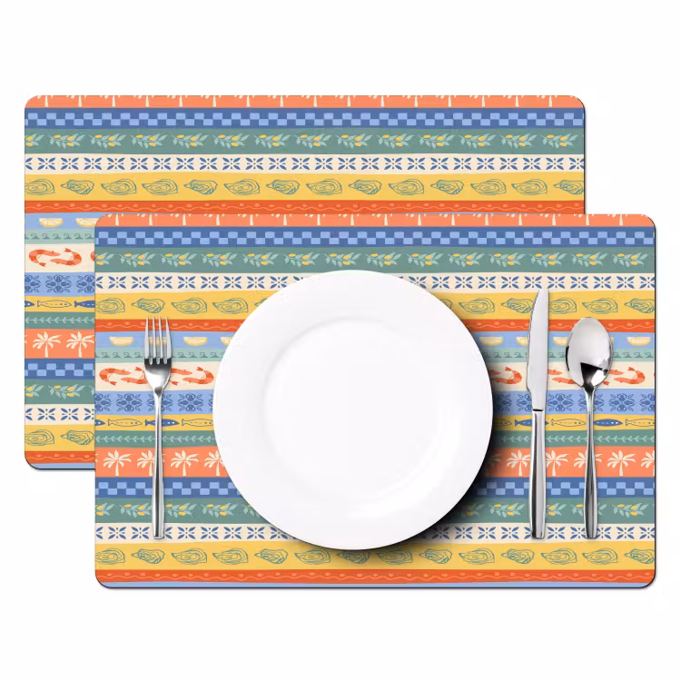 Zee - Sfeer - Oester - Garnaal Placemat vinyl groot 368 -zzsfeer2_Kitchenyeah-website