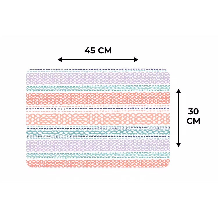Strepen - Zomer - Kleuren Placemat vinyl groot 368 -specs