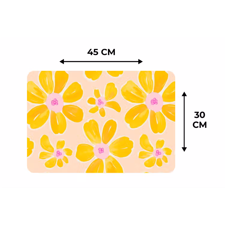 Zomers - Bloemen - Geel Placemat vinyl groot 368 -specs