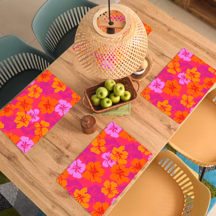 Zomers - Hibiscus - Kleurrijk Placemat vinyl groot 368 -zzsfeer5_Kitchenyeah-website