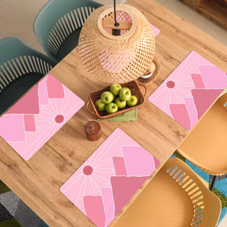 Zon - Bergen - Natuur - Abstract - Roze Placemat vinyl groot -zzsfeer5_Kitchenyeah-website