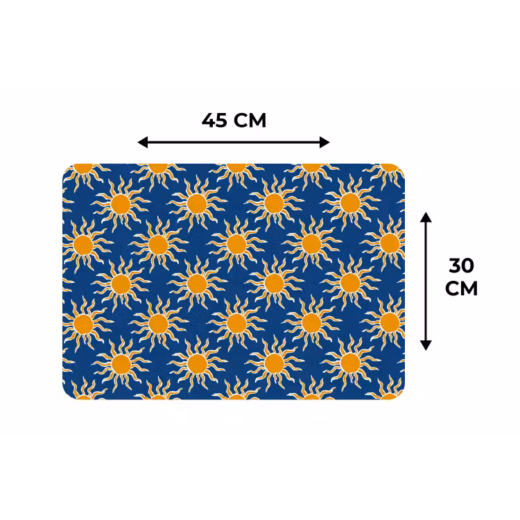 Zon - Patroon - Blauw Placemat vinyl groot 368 -specs