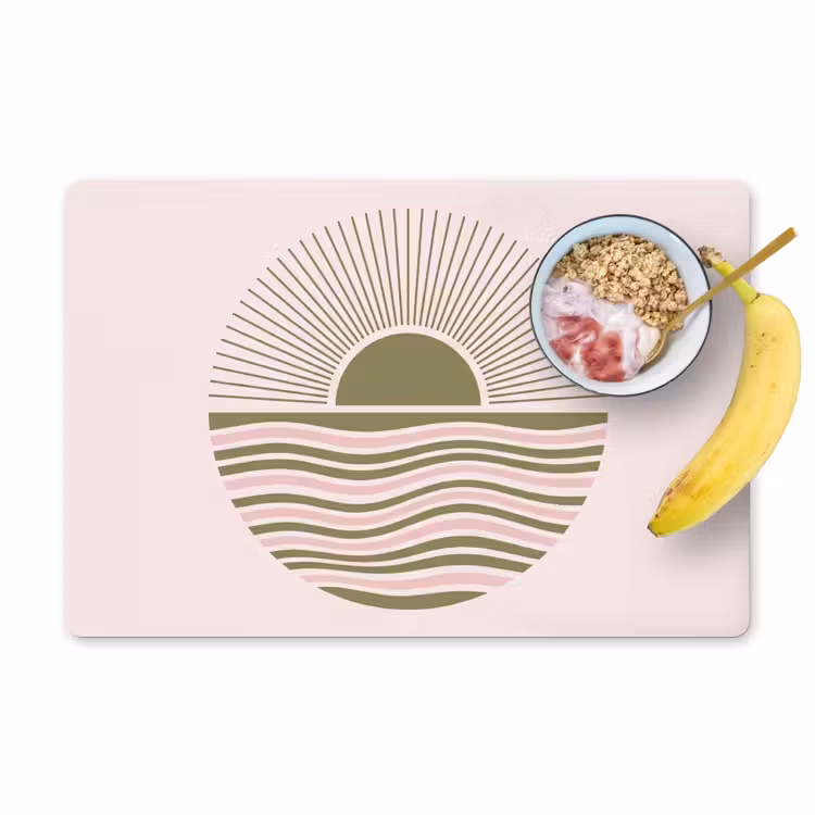 Zon - Zee - Abstract - Modern - Roze Placemat vinyl groot -zzzproduct_Kitchenyeah-website
