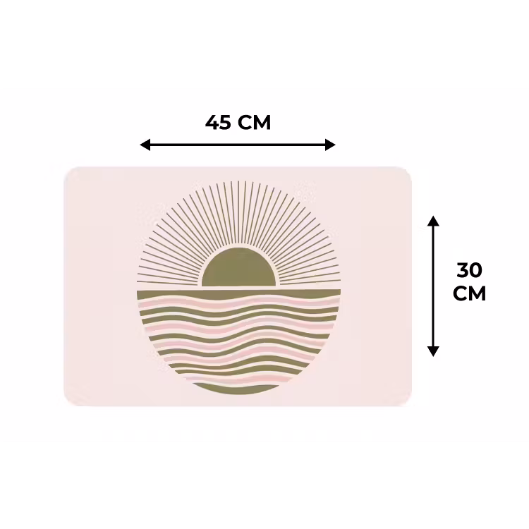 Zon - Zee - Abstract - Modern - Roze Placemat vinyl groot -specs