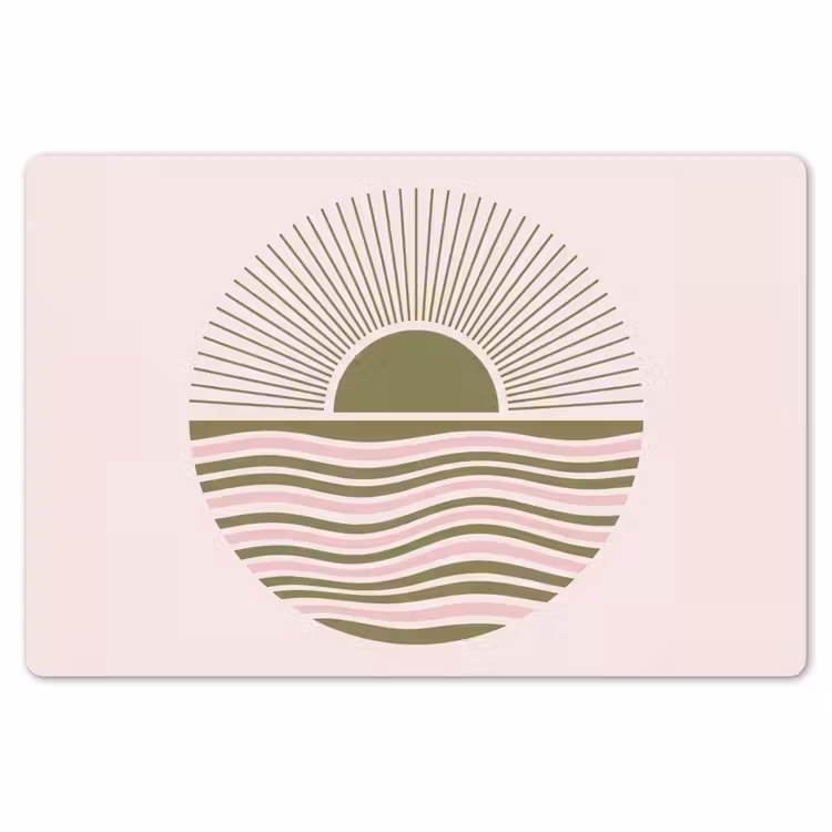 Zon - Zee - Abstract - Modern - Roze Placemat vinyl groot -zzsfeer1_Kitchenyeah-website