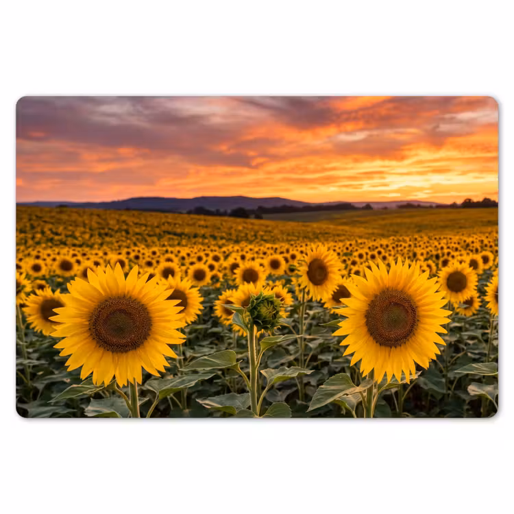 Zonnebloemen - Heuvellandschap - Geel Placemat vinyl groot -zzsfeer1_Kitchenyeah-website