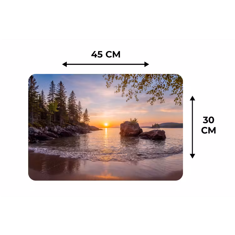 Zonsondergang - Kust - Water - Natuur - Oranje Placemat vinyl groot -specs