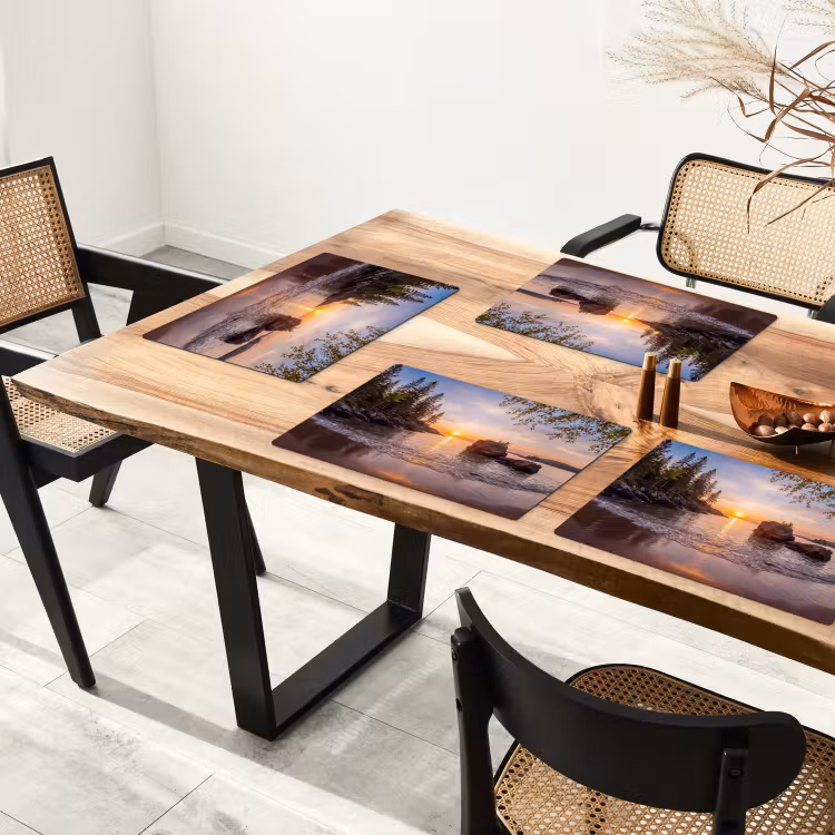 Zonsondergang - Kust - Water - Natuur - Oranje Placemat vinyl groot -zzsfeer4_Kitchenyeah-website