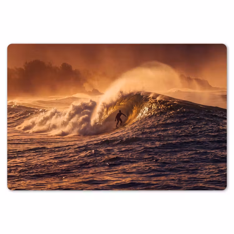 Surfer - Golf - Oceaan - Sport - Oranje Placemat vinyl groot -zzsfeer1_Kitchenyeah-website