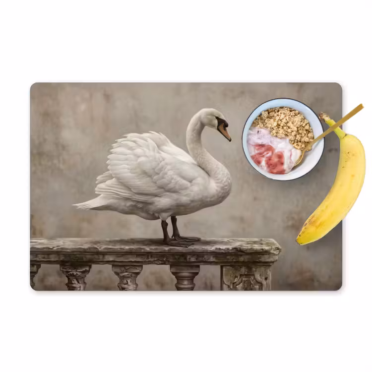 Zwaan - Elegant - Dieren - Wit Placemat vinyl groot -zzzproduct_Kitchenyeah-website