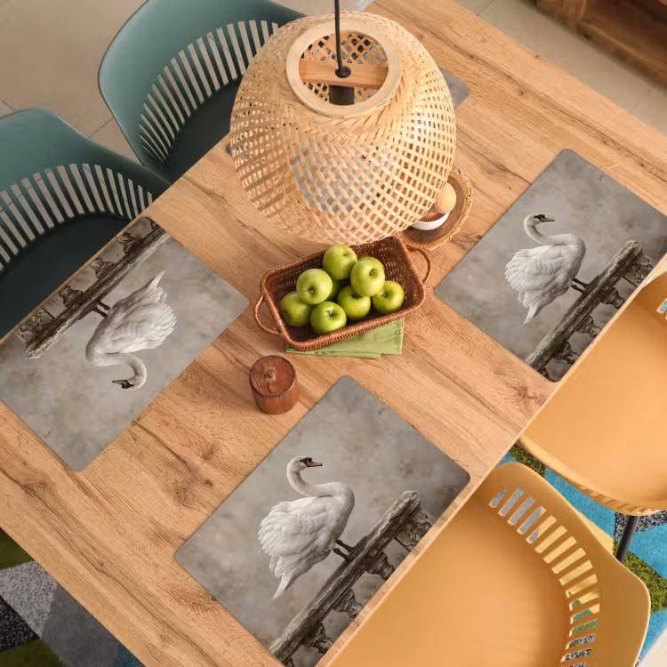 Zwaan - Elegant - Dieren - Wit Placemat vinyl groot -zzsfeer5_Kitchenyeah-website