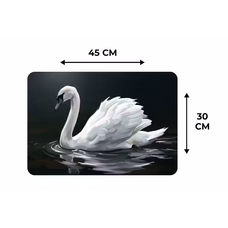Zwaan - Water - Natuur - Realistisch - Wit Placemat vinyl groot -specs