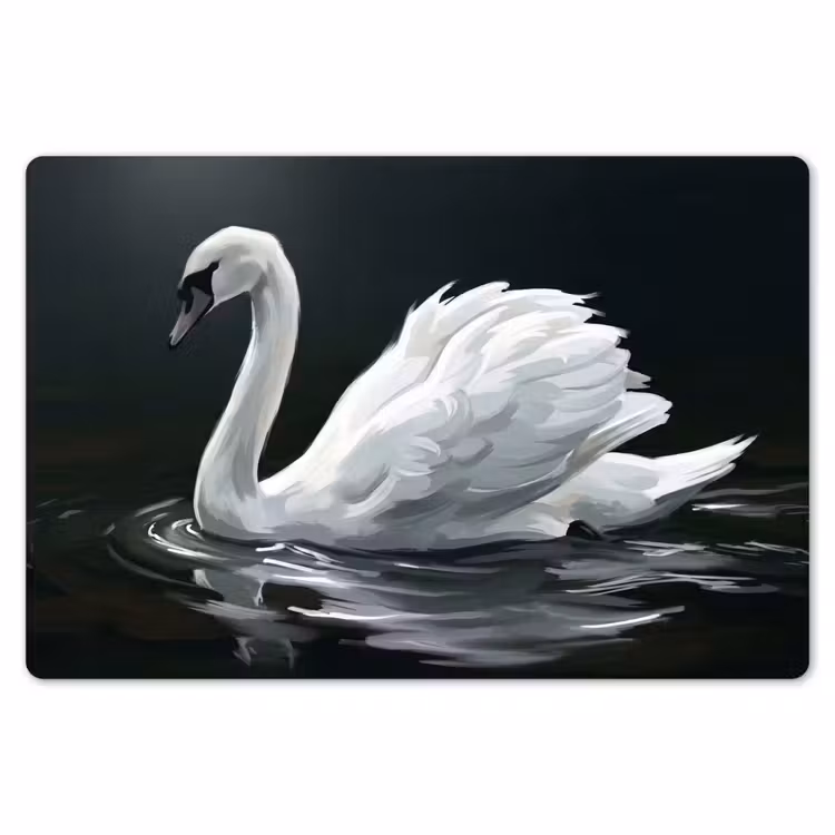 Zwaan - Water - Natuur - Realistisch - Wit Placemat vinyl groot -zzsfeer1_Kitchenyeah-website