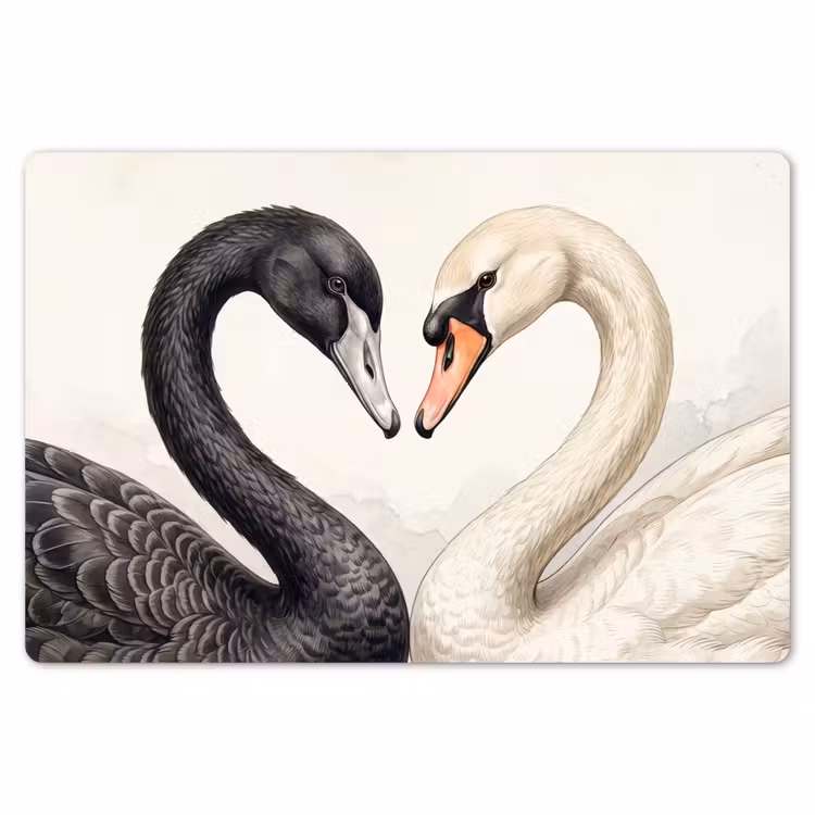 Zwanen - Hartvorm - Dieren Placemat vinyl groot -zzsfeer1_Kitchenyeah-website