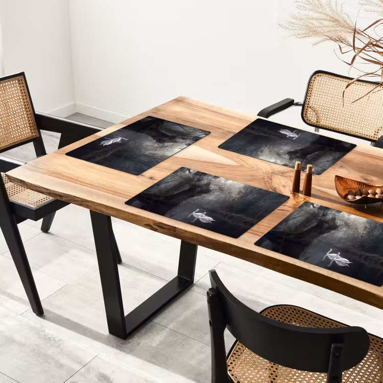 Zwanen - Rivier - Bos Placemat vinyl groot -zzsfeer4_Kitchenyeah-website