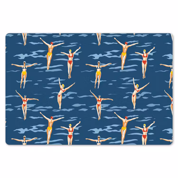 Zwemsters- Retro - Blauw Placemat vinyl groot 368 -zzsfeer1_Kitchenyeah-website