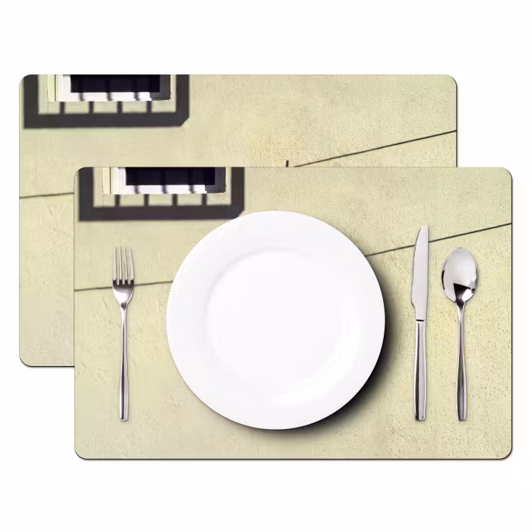 Badpak - Schaduw - Muur - Zomer - Minimalistisch Placemat vinyl groot -zzsfeer2_Kitchenyeah-website