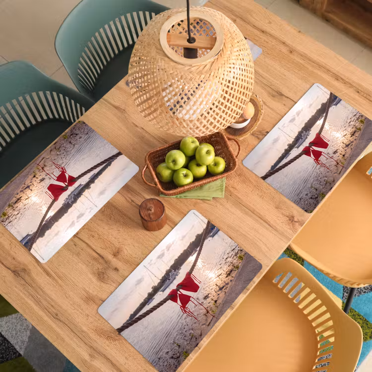 Badkleding - Rood - Zomer - Water - Zonsondergang Placemat vinyl groot -zzsfeer5_Kitchenyeah-website
