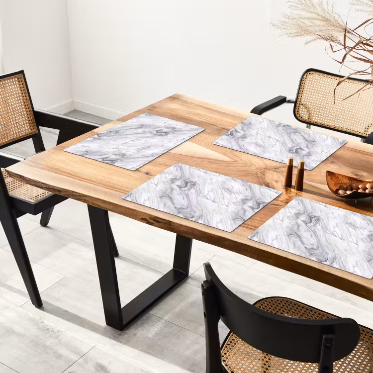 Wervelende - Grijsstructuur - Marmer - Wit Placemat vinyl groot 368 -zzsfeer4_Kitchenyeah-website