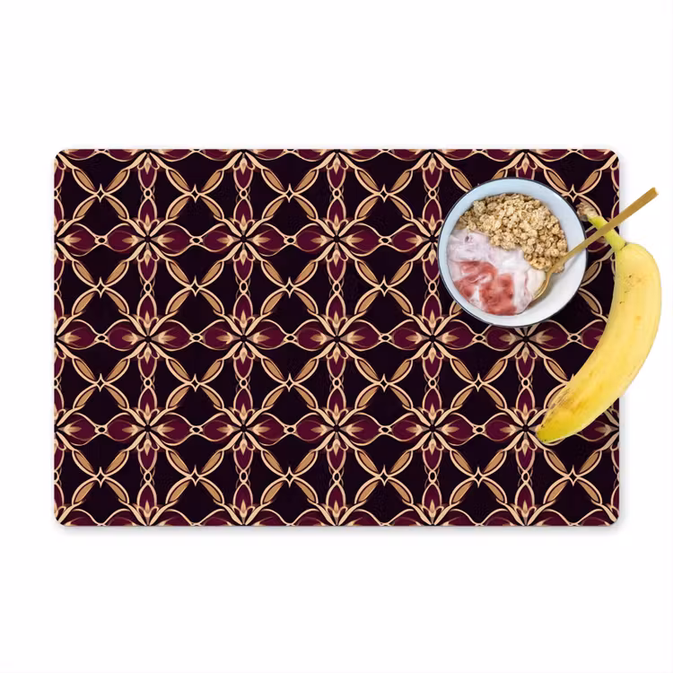 Symmetrisch - Tegel - Burgundy Placemat vinyl groot 368 -zzzproduct_Kitchenyeah-website