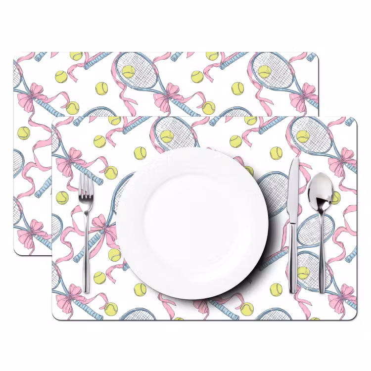 Tennis - Strikken - Kleurrijk Placemat vinyl groot 368 -zzsfeer2_Kitchenyeah-website